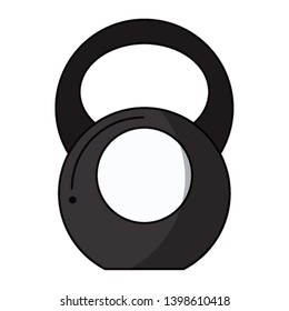 Gym kettlebell equipment cartoon isolated
