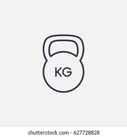 Gym kettlebell icon
