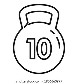 Gym kettlebell icon. Outline Gym kettlebell vector icon for web design isolated on white background