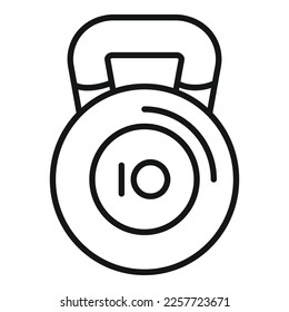 Gym kettlebell icon outline vector. Sport school. Room equipment