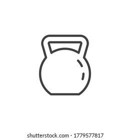 Gym kettlebell line icon. linear style sign for mobile concept and web design. Weight outline vector icon. Symbol, logo illustration. Vector graphics