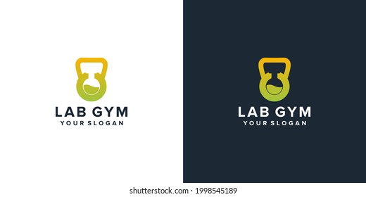 gym with lab logo design