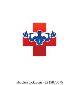 GYM with leaf symbol vector logo design. Creative logo design. Suitable for business logos, symbols of fitness, health and etc.