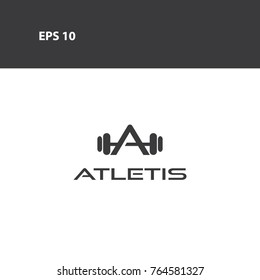 Gym and letter A logotype