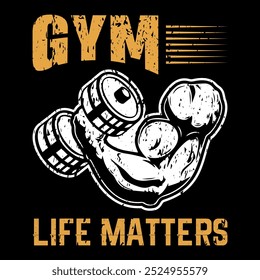 GYM LIFE MATTERS-GYM T SHIRT DESIGN