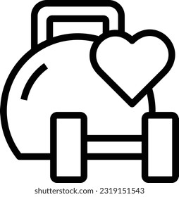 Icono de línea de gimnasio, icono de vector