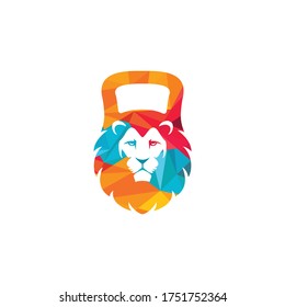 Diseño de la plantilla del logo de Gym lion. Ilustración de la insignia del gimnasio.