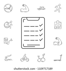 Gym list icon. Simple element illustration. Gym list symbol design from Gym and Health collection set. Can be used for web and mobile on white background