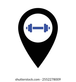 Gym Location Icon, Vector graphics