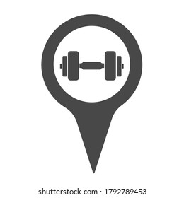 Gym Location Pin Icon - Vector Illustration