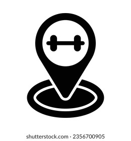 Gym Location Vector Glyph Icon For Personal And Commercial Use.
