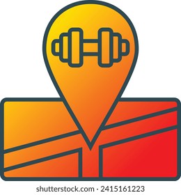 Gym Location vector icon. Can be used for printing, mobile and web applications.