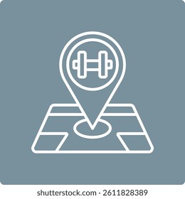 Gym Location vector icon. Can be used for printing, mobile and web applications.