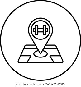 Gym Location vector icon. Can be used for printing, mobile and web applications.