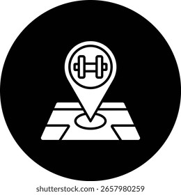 Gym Location vector icon. Can be used for printing, mobile and web applications.