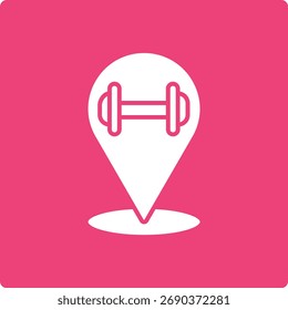 Gym Location vector icon. Can be used for printing, mobile and web applications.