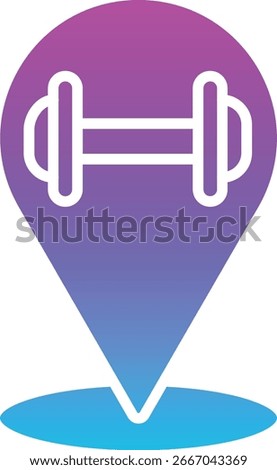 Gym Location vector icon. Can be used for printing, mobile and web applications.