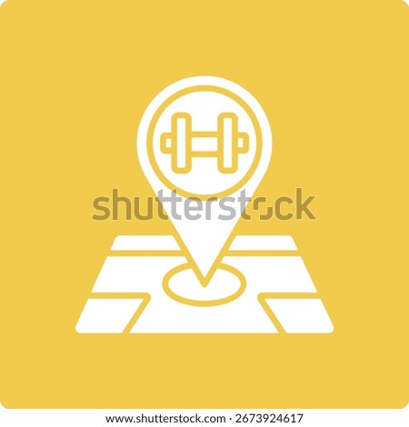 Gym Location vector icon. Can be used for printing, mobile and web applications.