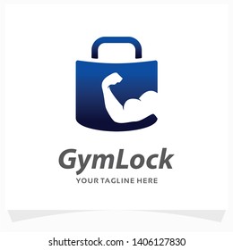 Gym Lock Logo Design Template