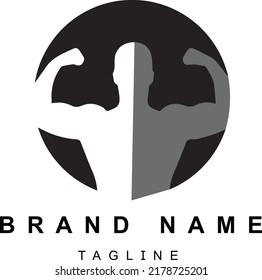 GYM logo black with white background , simple sport logo 