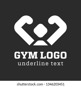 Gym logo with bodybuilder icon.
