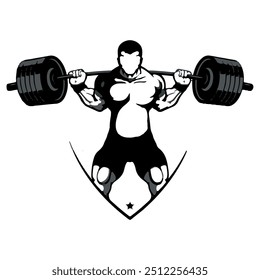 Fitness-Logo Bodybuilder Silhouette Vektor