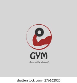 Gym logo. concept of body building,being healthy.