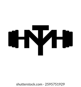 Gym Logo Design Vector, TM Fitness Logo, barbel gym logo
