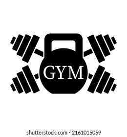 Gym Logo Emblem Fitness Kettlebell Two Stock Vector (Royalty Free ...