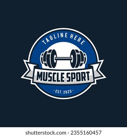 Gym logo emblems, fitness labels and design vector illustration