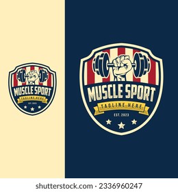 Gym logo emblems, labels and design elements