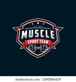 Gym logo emblems, labels and design template