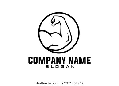 Gym logo, fitness logo with circle.