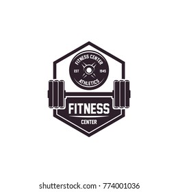 Gym Logo, Fitness Logo, Disc Barbell Logo