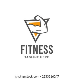 Gym logo, fitness logo, Logo template with the image of a muscular arm