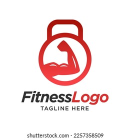 Gym logo, fitness logo, Logo template with the image of a muscular arm