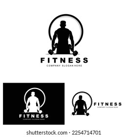 Gym Logo, Fitness Logo Vector, Design Suitable For Fitness, Sports Equipment, Body Health, Body Supplement Product Brands