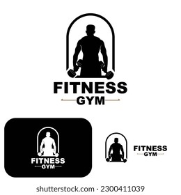 Gym Logo, Fitness Logo Vector, Design Suitable For Fitness, Sports Equipment, Body Health, Body Supplement Product Brands