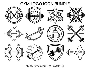 Gym logo icon Vector Silhouette Bundle 