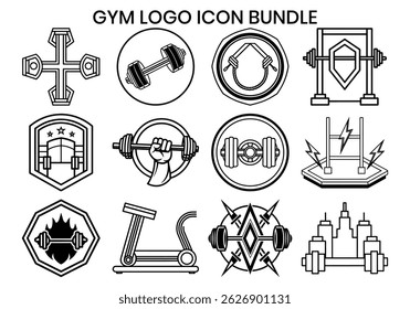 Turnhalle Logo Symbol Vektor Silhouette Paket 