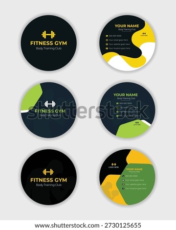 Gym Logo with Round Card Design
