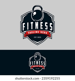 Gym logo vector illustration emblems, Fitness labels and design template