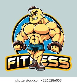A GYM Logo Vector Illustration, Fitness Man Logo