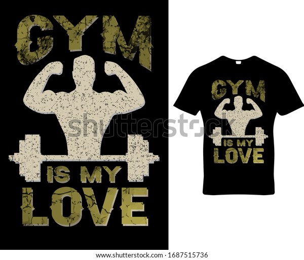 Download Gym Love Gym Tshirt Design Template Stock Vector Royalty Free 1687515736