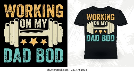 Gym Lover Lover Funny Dad Grandpa Retro Vintage Father's Day T-shirt Design