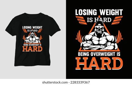 Gym Lover t-shirt design with bodybuilders illustration