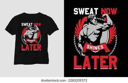 Gym Lover t-shirt design with bodybuilders illustration