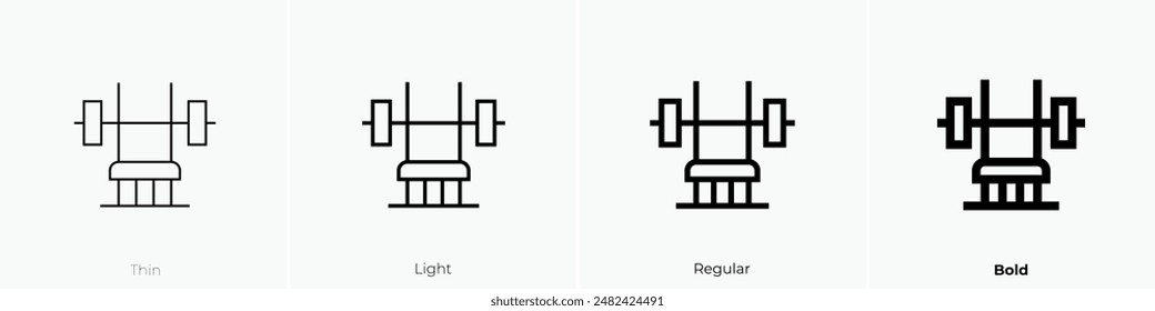 gym machine icon. Thin, Light Regular And Bold style design isolated on white background