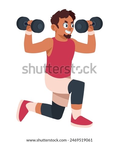 gym man with barbell isolated