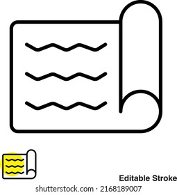 Gym Mat Vector Line Icon